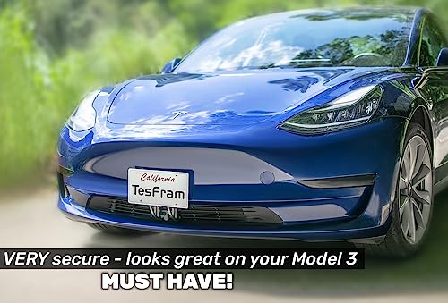 2023-2017 Model 3 License Plate Mount, Height-Adjustable & NO Drilling Front License Plate Holder with Anti Theft Features - size: 2017-2023 Model 3