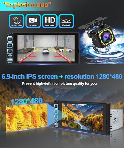 Single Din Car Stereo:Wireless Apple CarPlay Car Radio with Bluetooth 5.2