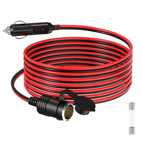 ELFCULB Male to Female Cigarette Lighter Cable 14AWG 20FT for RV - color: CIG to PLUG, size: 20FT