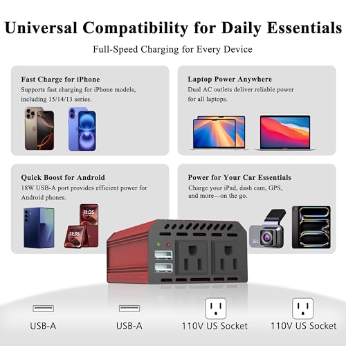 Pro Chaser 400W Power Inverters for Vehicles DC 12v to AC 110v Car Inverter