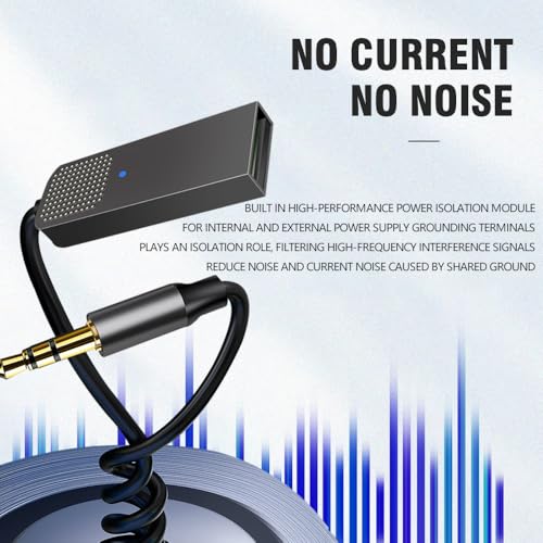 Aux Bluetooth Adapter 5.3 with Built-in Microphone Receiver - size: T07