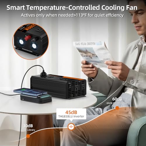 2500 Watt Pure Sine Wave Power Inverter, 12V DC to 110V 120V AC
