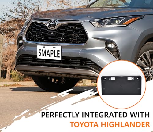Front License Plate Frame for Toyota Highlander Accessories 2020-2024 - size: For Highlander 2020-2024