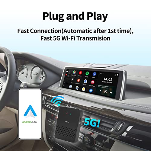 ATOTO AD3AA-BK Wireless Android Auto Adapter, Convert Wired to Wireless for Factory Wired Android Auto or Aftermarket Head Unit, Compatible with Toyota/Nissan/Honda/Ford/Audi/Benz, Online Update