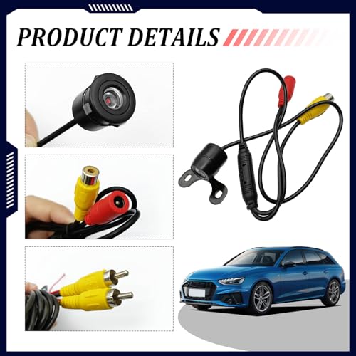 Car Reversing Camera, IP68 Waterproof HD Night Vision Rear View Cameras, 170 Degree Wide-Angle Dynamic Path Guide Line Camera, with Bracket Wire Harness, Universal for Cars (Black)