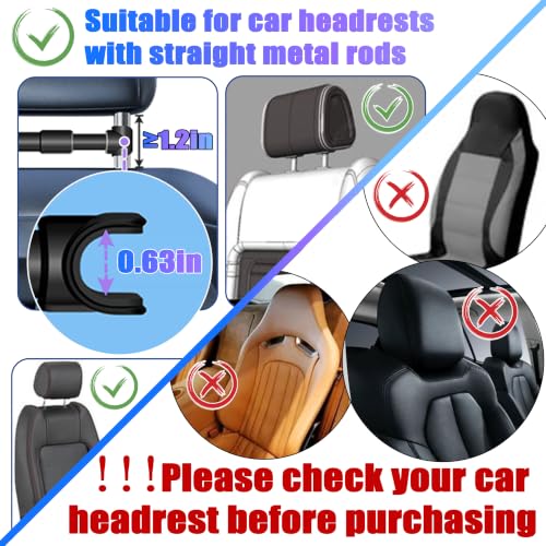 2026 Car Headrest Tablet Holder 2 Pack, (3 in 1 Extension Arm) - size: 2 PACK-5.3-10.6"