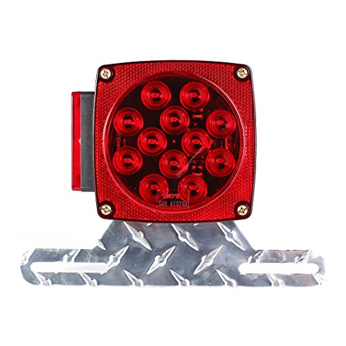 CZC AUTO Aluminum Trailer License Plate Light Bracket - color: Silver