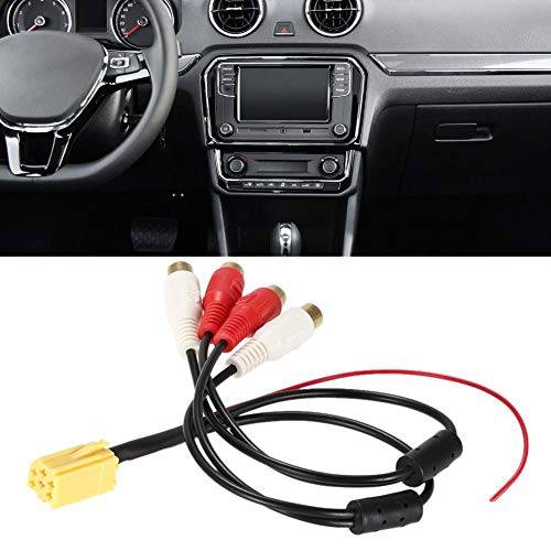 Dweekiy 6 Pin ISO Aux Adapter, Mini, RCA, Auxiliary, Male to Female