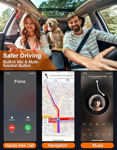 Car Bluetooth Receiver 3.5mm AUX for iPhone 17e 17 Pro Max/16 Plus Pro 15