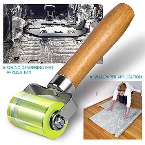 LUMITECO Bearings Equipped Automotive Car Audio Sound Deadening Application Wheel Roller, Heat Abatement Mat Wallpaper Application PU Smoothing Tool Seam Roller (Pack of 2) - size: Basic Version (Pack of 2)