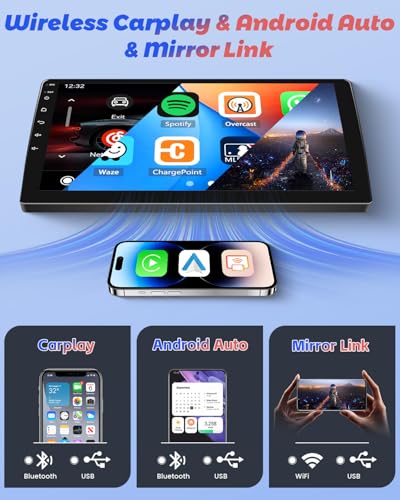 Hikity for Hyundai Tucson 2006 2007 2008 2009 Android Car Stereo Radio with Wireless Carplay Android Auto, 2+64G 10.1 Inch Touchscreen Radio WiFi GPS Navigation Bluetooth FM RDS EQ Mirror Link