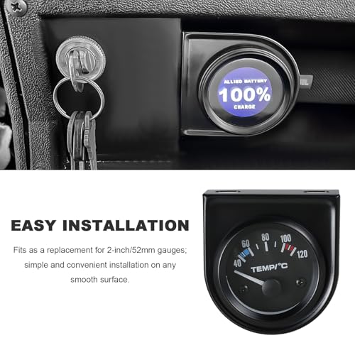 Single Gauge Mounting Panel, 52mm 2.1 Inch Gauge Pillar Mount Pod Holder with Single Hole, Universal Metal Dashboard Gauges Mounting Bracket Holder for Sedan Truck Boat - color: 1 PCS