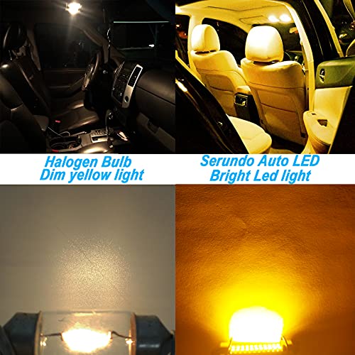 Serundo Auto 578 212-2 211-2 Led Bulb 41mm 42mm 1.65in Led Festoon Bulb 4pc - color: Amber, size: 42mm 578 4pcs
