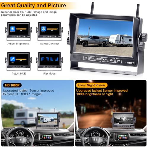 HD 1080P RV Backup Camera Wireless - Easy Install for Furrion Pre-Wired RVs - size: 7 Inch - 1 Camera