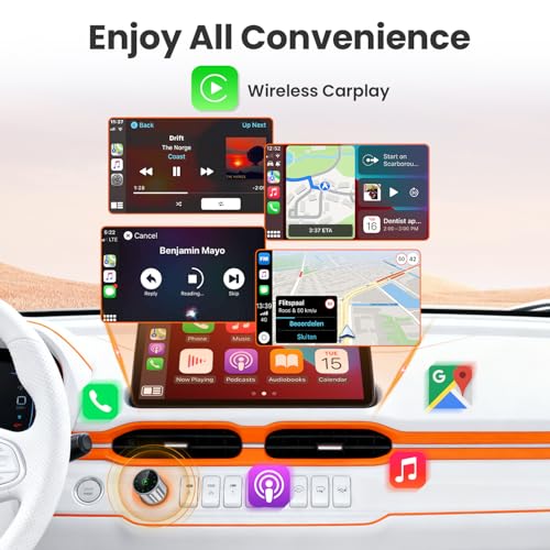 Wireless CarPlay Adapter for iPhone - Plug and Play, Converts Wired to Wireless, Stable Connection Without Delay, Compatible with iOS 10+ & 800+ Car Models, Not for Android 2025 (Silver) - color: silver