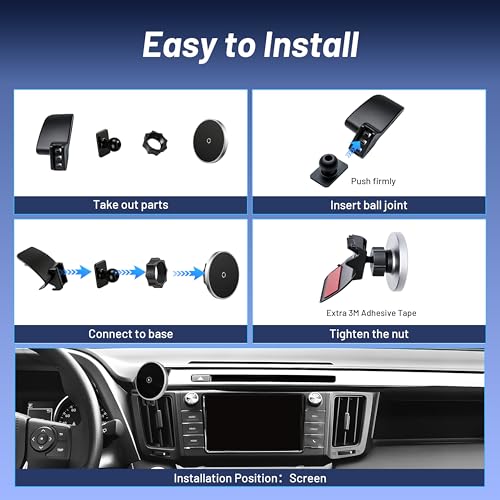 Phone Mount for Toyota RAV4 (2013-2018),15W Wireless Car Charger,Magnetic Phone Holder,Dashboard Hands Free Mobile Holder,360° Adjustable,2014 2015 2016 2017 RAV-4 Interior Accessories,New Car Gifts - size: Toyota RAV4 | 2013-2018