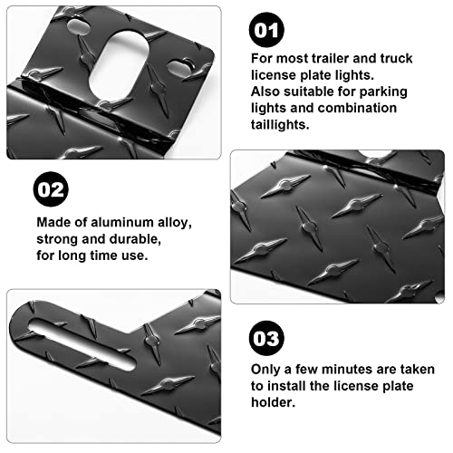 CZC AUTO Aluminum Trailer License Plate Light Bracket for Boat RV, Black - color: Black