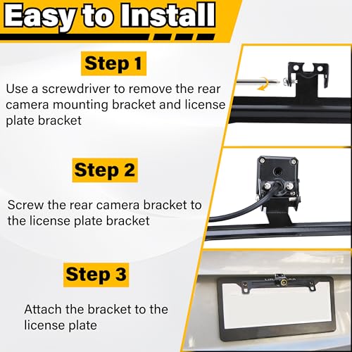 Backup Camera License Plate Mount, Universal Rear Camera Back up Bracket