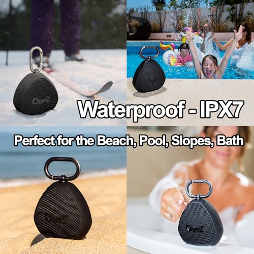 OontZ Angle Clip Portable Bluetooth Speaker, 5W, 12-Hour Playtime, IPX7 - color: Black-Clip