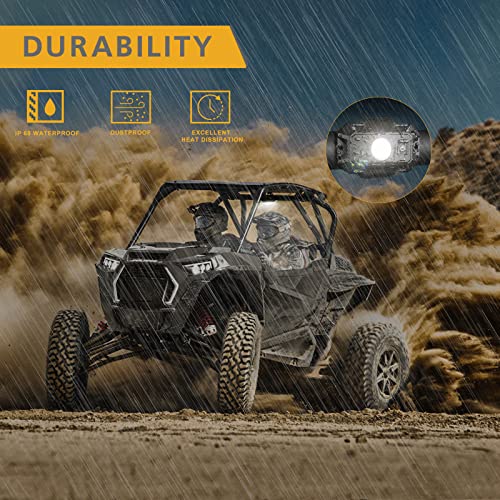 UTV LED Dome Light 12V with Switch, Rfroad Lighting Universal Roll Bar Mount LED White Lights Interior Dome Light for UTV ATV Polaris RZR Can Am Car Golf Cart - color: White