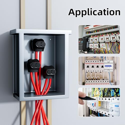 DaierTek 2 Port Insulated Multi Tap Connector, 4-14 AWG Wire Connectors, Single-Sided Entry Aluminum to Copper Wire Connectors with Slotted Allen Hex, Electrical Connectors, Wire Tap, 6 Pack - size: 4-14 AWG-6PCS