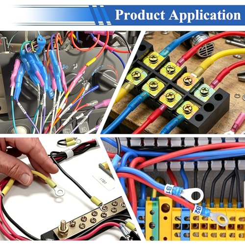 smseace 620Pcs Heat Shrink Wire Connectors Kit with Crimping Tool,Waterproof Electrical Crimp Ring Fork Spade Bullet Butt Splice Terminal for Automotive Boat Stereo Industrial Equipment - size: 620Pcs