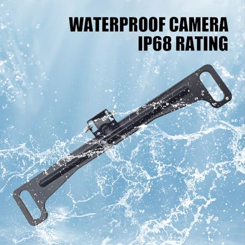 1 PC Car Reversing Camera License Plate Frame Bracket, Waterproof Driving Recorder Rear View Camera License Plate Holder, Screw-Fixed Camera Mounting Base, Universal for Cars Trucks (Black)