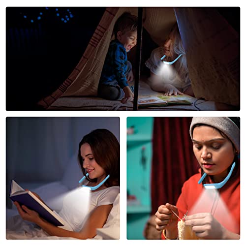 Neck Reading Light for Bed Adjustable: Bendable Arms 2-Pack Blue - color: Blue, size: 2-Pack