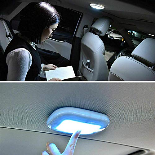 MASO Car Interior Dome Light 10LED Ceiling Roof Lamp 12V USB Rechargeable Reading Lights for Trailer/Van/Yacht/Boat/Caravan(Black+White)