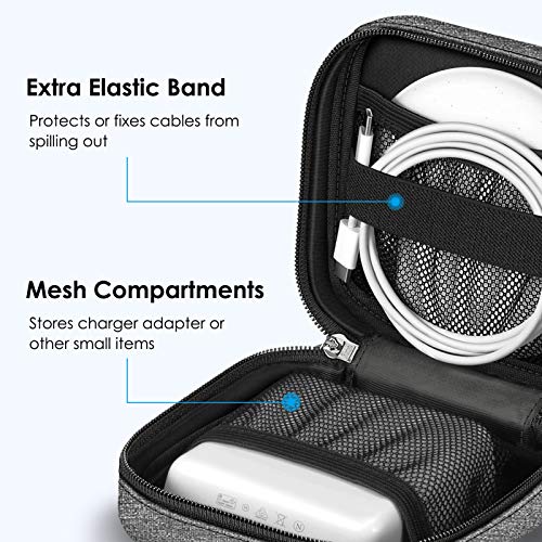 FINPAC Charger Case for MacBook, Small Electronic Organizer Pouch Bag - color: Black and Gray