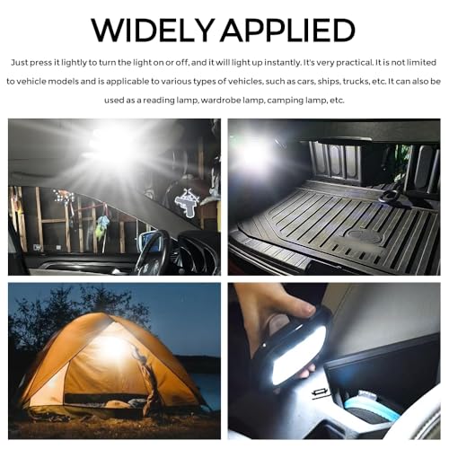 Car Interior Ceiling Roof Lights, Dome Light, Magnetic Rechargeable USB Wireless Dome Lamp, Press Switch 10 LEDs Car Interior Ceiling Reading Lamp Universal for RV Truck Trailer Camper (Gray) - color: Gray
