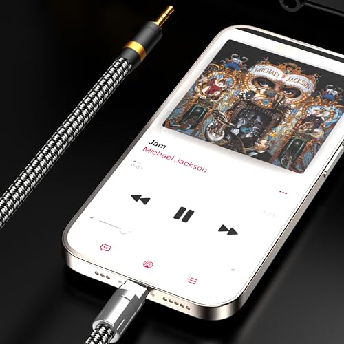 Lighting to 3.5mm Audio Cord 1.6FT, Audiophile Lighting to 1/8 Inch Aux Audio Cable Headphone Jack Adapter Male Aux Stereo Audio Cable Compatible for iPhone 14/13/12/11/XR/X/8/7 - size: 1.6ft, style: Lightning to 3.5mm