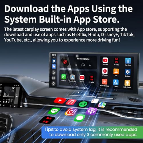 11.5 inch CarPlay Screen for Car, Built-in N-etflix/YouTube and Other apps