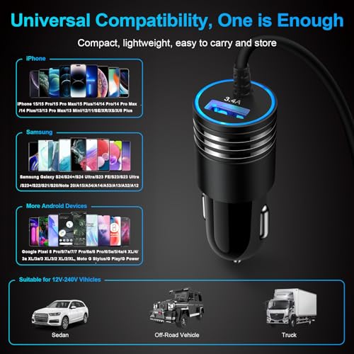 Android Car Charger Type C Samsung Car Charger Fast Charging for Samsung - style: Straight Cable