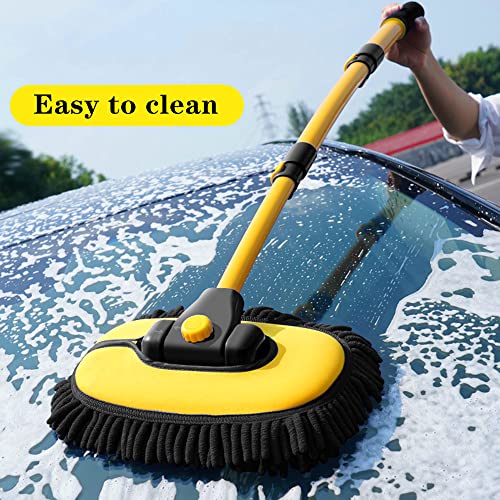 BMLEI Car Wash Brush with Long Handle, Cleaning Mop Car Wash Kit,Yellow - color: Yellow01