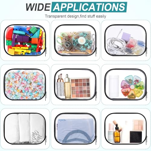 Sanwuta 6 Clear Hard Zipper Case, Black, 7.87 x 5.9 x 2 Inch - color: Black, size: 7.87 x 5.9 x 2 Inch