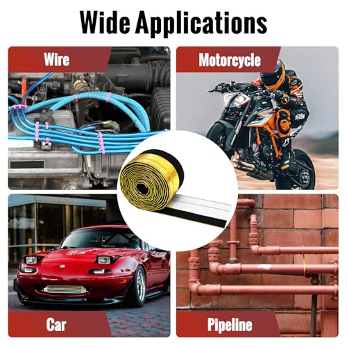 Wire Heat Shield Wrap for Car Hose Lines, 3/4" I.D. x 10FT, Gold - color: Gold, size: 3/4" I.D. x 10FT