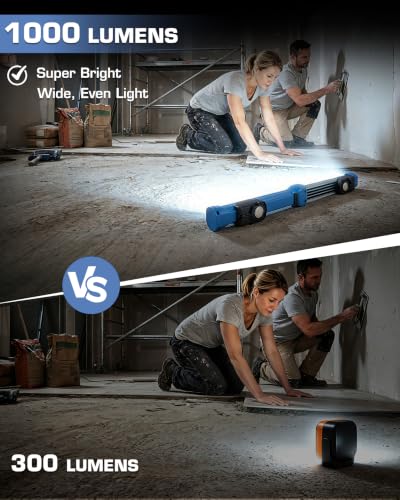EverBrite 1000LM Work Light, Rechargeable Magnetic Flashlight, Blue - color: Blue
