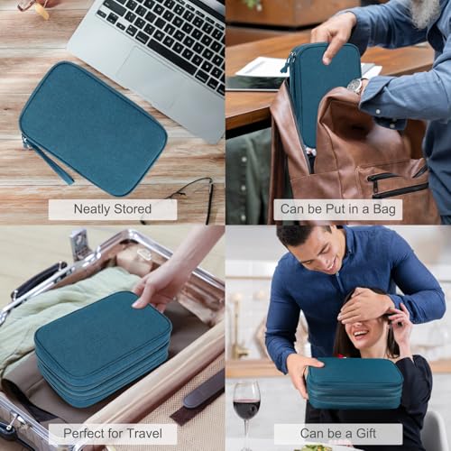 FYY Electronic Organizer, Travel Tech Pouch Bag, Large, Dark Green - color: Dark Green, size: 9.1 x 5.9 x 3.15 inches