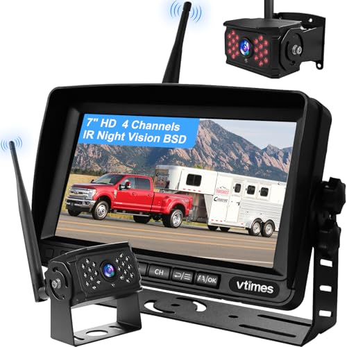 VTimes Wireless Backup Camera for Trucks, RV Backup Camera with HD Monitor - color: 7 inch - 1 Camera