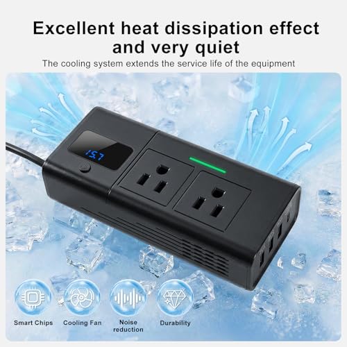 200W Car Power Inverter DC 12V to 110V AC Outlet fit for Tesla/Car/Truck