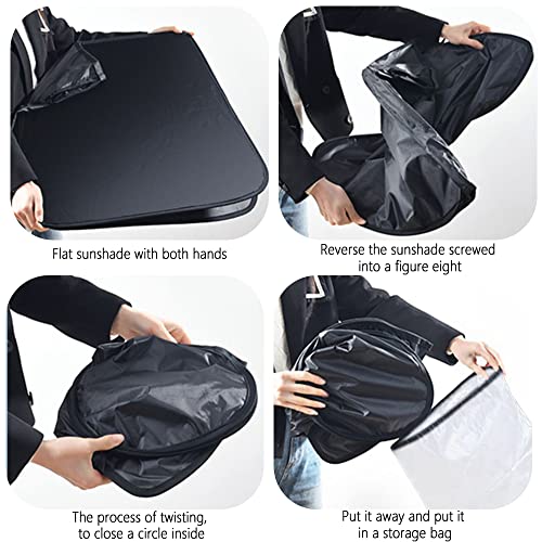300T Thickened Automotive Glass Sunshade and Comes with Storage Bag,Keep Car Interior Cool,Windshield Sun Shade Fit for Small Cars (M: 55.12 * 27.6 inch) - color: M(55.12 * 27.6 inch)