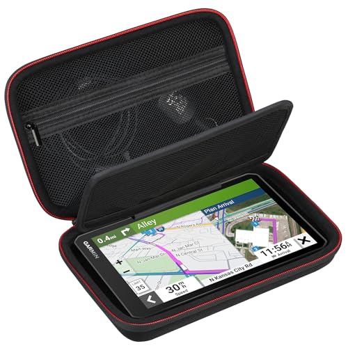 RAIALL GPS Case for 6-7 Inch Garmin dēzl OTR610 OTR710 OTR720 OTR620/ DriveSmart 71 66 65/ RV 795 7' GPS Navigator System, Hard Carrying Case Protective Travel Bag, Mesh Pocket for USB Cable, Black