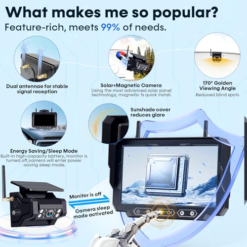 1080P HD Wireless Backup Camera - 1 Minute Magnetic Easy Install No Wiring - size: 7" Backup Camera for Truck
