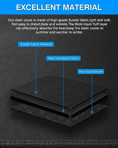 Cartist Dashboard Cover Mat for 2019-2022 2023 2024 2025 Toyota RAV4 Accessories Dash Cover Suede Dash Mat Sunshade Glare UV Rays Protector - size: dash mat for Toyota RAV4 2019-2025