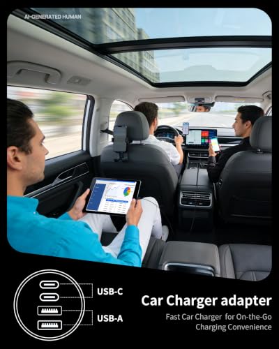 Car Charger USB C, 4-Port 90W Super Fast Charging Car Phone Charger Adapter - style: 1Pack