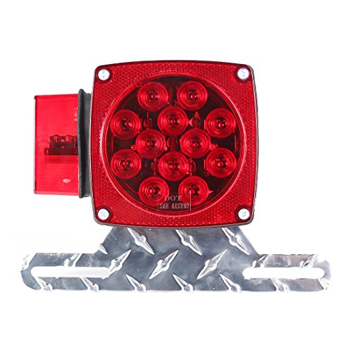 CZC AUTO Aluminum Trailer License Plate Light Bracket - color: Silver