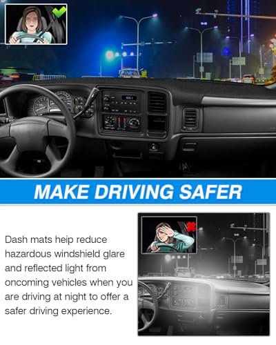 Cartist Dash Cover Compatible with GMC Sierra/Chevy Chevrolet Silverado 1999-2006, GMC Yukon XL/Chevy Suburban Tahoe Avalanche 2000-2006 Dashboard Cover Mat Non-Slip Pad Carpet Sunshield Protector - size: GMC Sierra/Chevy Silverado 1999-2006