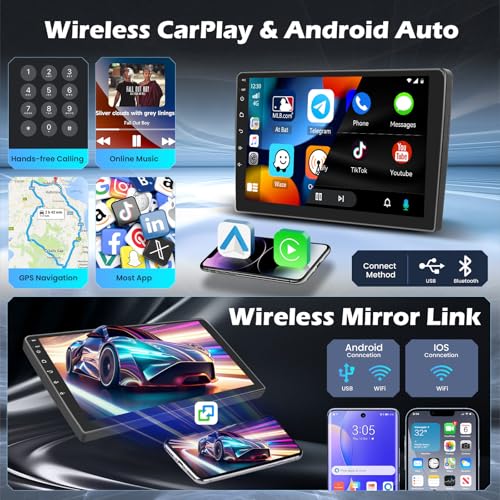 4+64G 10'' Android 15 Car Stereo for Toyota Highlander 2008-2014