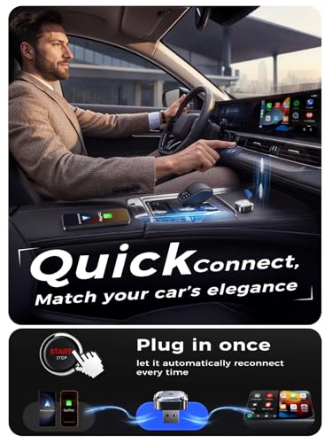 Wireless CarPlay Adapter & Wireless Android Auto Adapter, 2 in 1 Car Dongle